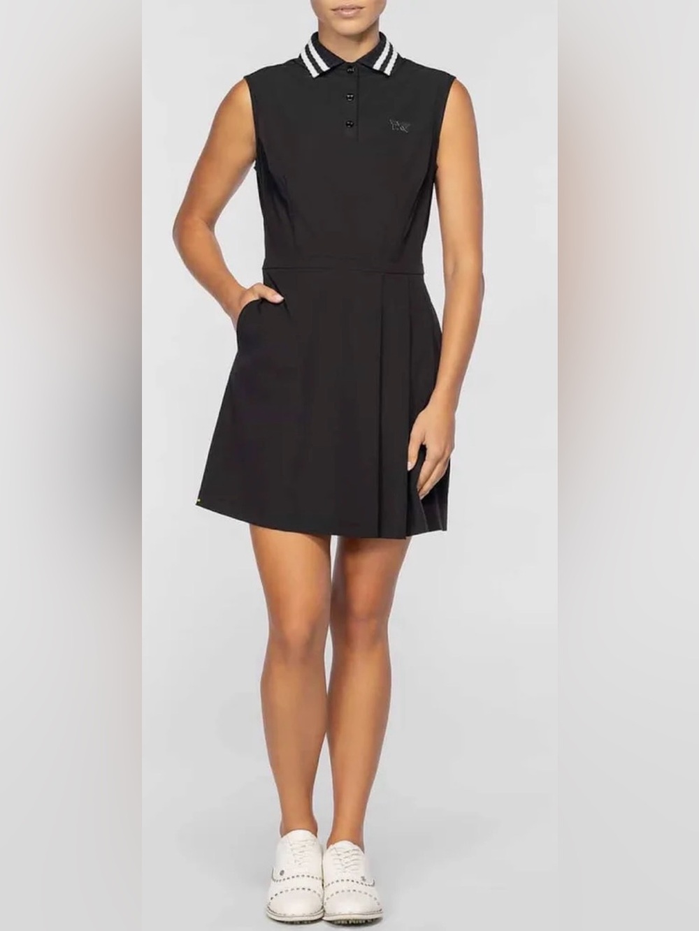NWT PXG Womens Signature Sleeveless Polo Dress Black Small $185 Outdoor Golfwear